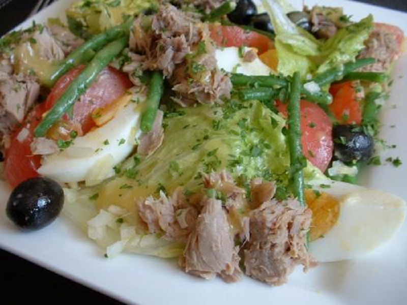 Whole Sea Bass Nicoise Whole Sea Bass Nicoise picture