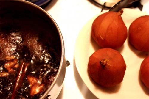 Pears In Syrah Wine Pears In Syrah Wine picture