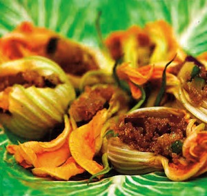 Zucchini Blossoms Stuffed with Amaranth Zucchini Blossoms Stuffed with Amaranth picture