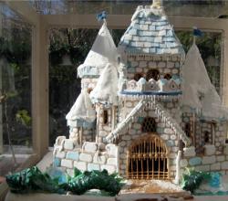 Gingerbread castle color book child craft patterns